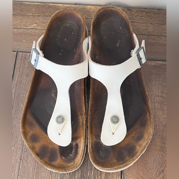 Birkenstock Gizeh White Sandals size 40 Women’s size 9 - Picture 5 of 9